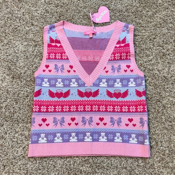 Sugar Thrillz Dolls Skill Cute Pink Vneck Sleeveless Tops Women's XS - Picture 1 of 6